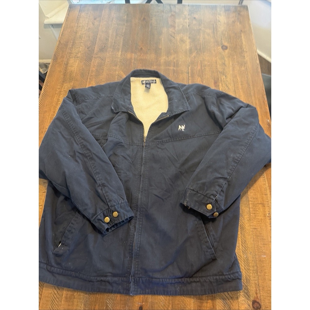 Big Dogs Jacket 3XL Adult Big Blue Sherpa Lined Full Zip Pockets Classic Mens